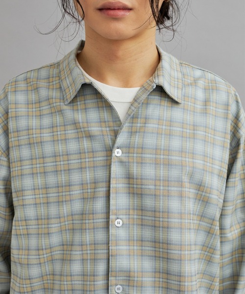 eLur ブラウス シャツ 「eLur」2wayチェックシャツ