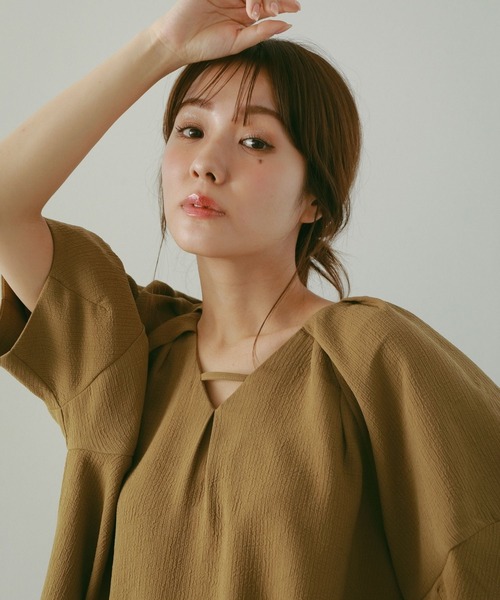 ella ランタンスリーブブラウス ELENDEEK ブラウス シャツ ランタンスリーブブラウス レディース