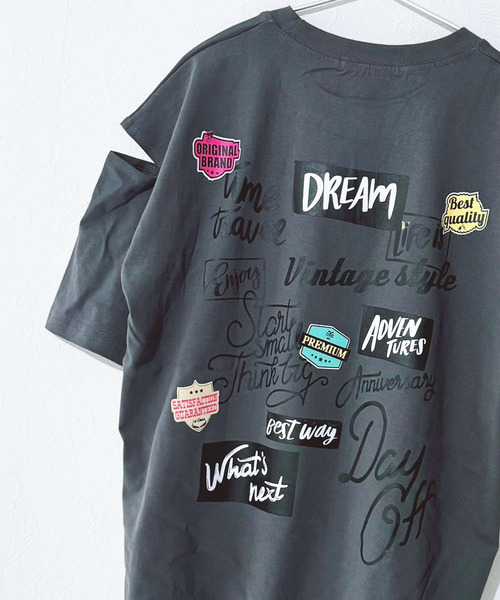 ZIーON（ジーオン） tシャツ オーバーサイズ 肩あき半袖Tシャツ キッズ