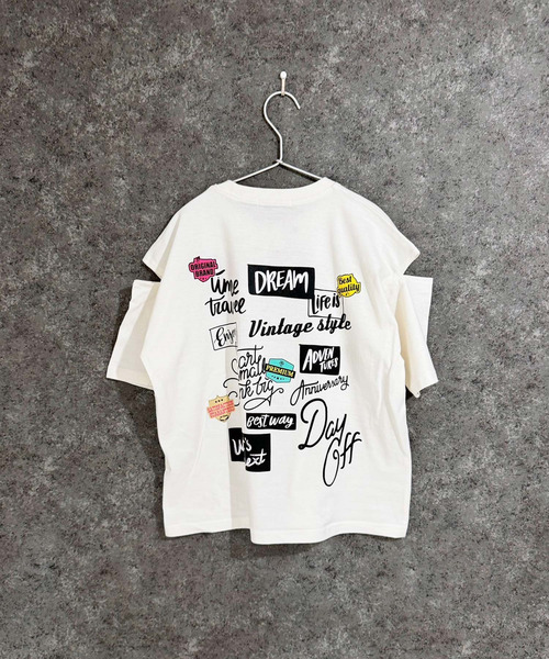 ZIーON（ジーオン） tシャツ オーバーサイズ 肩あき半袖Tシャツ キッズ