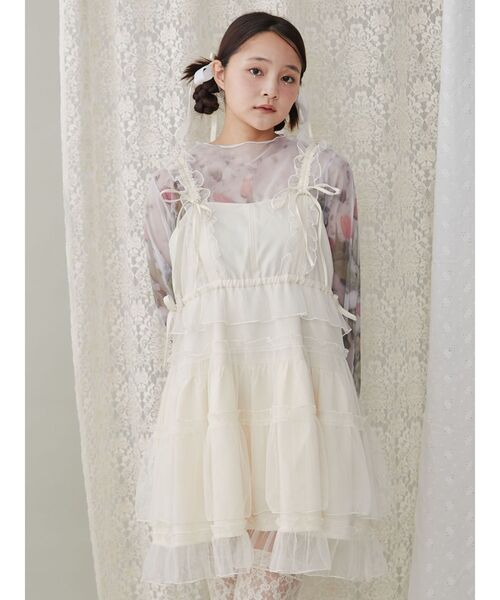 メリージェニー merry jenny fluffy frill tops （ブラック