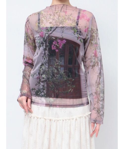 merry jenny tシャツ flowerシアーメッシュtops レディース : ZOZOTOWN