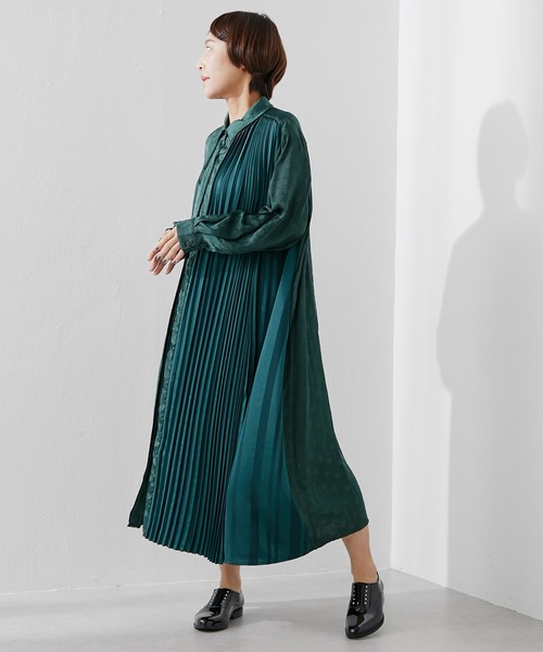 ear PAPILLONNER」 「sumi style」シャツワンピース FREE グリーン 