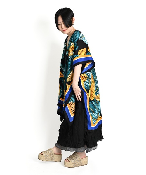 marai（マーライ） カーディガン ボタニカル柄 花柄 半袖 ロング