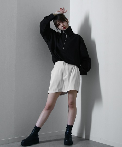 Nilway（ニルウェイ） シャツ ハーフジップスタンドカラー 長袖 シャツ