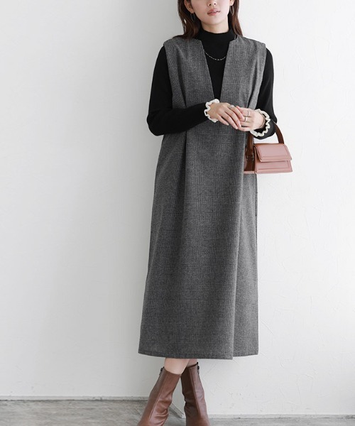 Pierrot（ピエロ） ジャンパースカート 選べる柄タックジャンパー