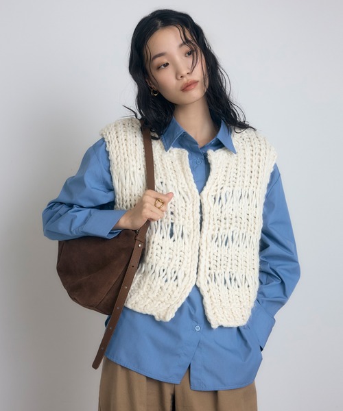 MINERTE ベスト ジレ 「MINERTE」hand knit vest / ハンドニットベスト