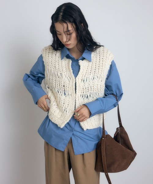 MINERTE ベスト ジレ 「MINERTE」hand knit vest / ハンドニットベスト