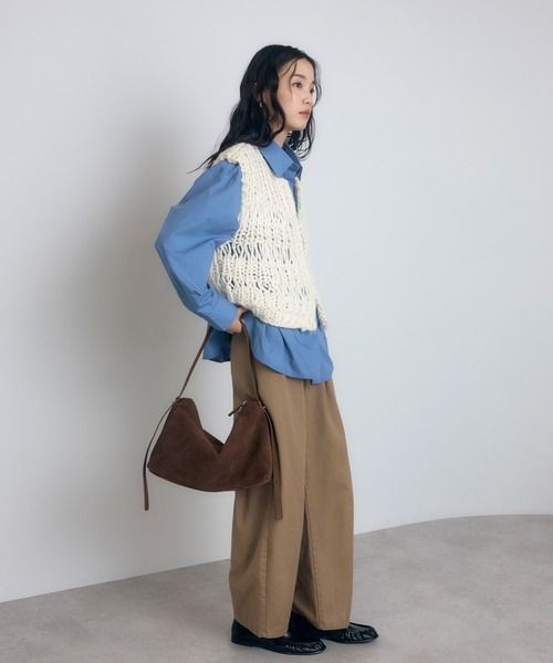 ベスト+ジレ LOOP YARN HAND KNITTED ZIP UP VEST MINERTE ベスト ジレ 「MINERTE」hand knit vest / ハンドニットベスト