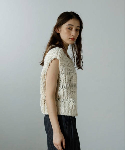 限定セール -SALE MINERTE ベスト ハンドニット / vest knit 「MINERTE」hand ジレ トップス