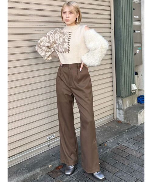 MURUA ショルダーフラワーシャギーニット ショルダーフラワーシャギーニット[品番：MKSW0060789]｜MURUA
