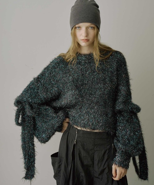 専用 seventenbymihokawahito  ニット リボン 50%OFF】popping ribbon knit～ﾎﾟｯﾋﾟﾝｸﾞﾘﾎﾞﾝﾆｯﾄ | flower／フラワー
