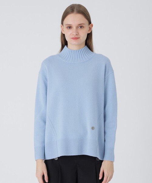 ニット セーター ファインラムズウールハイネックプルオーバー レディース BLUE LABEL CRESTBRIDGE ニット セーター スーパーファイン