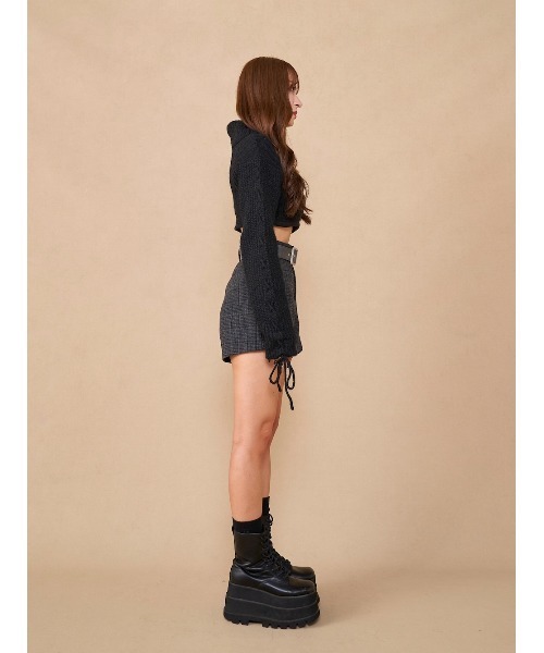Darich パンツ ハイウエストチェックショートパンツ レディース