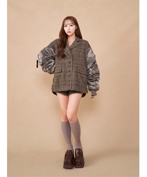 Darich パンツ ハイウエストチェックショートパンツ レディース