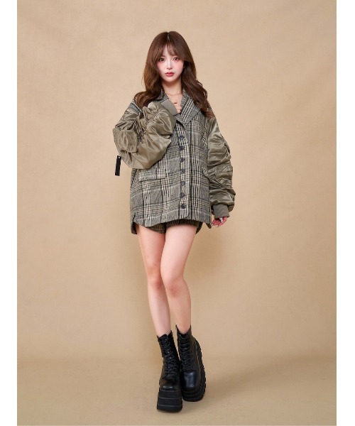 Darich パンツ ハイウエストチェックショートパンツ レディース