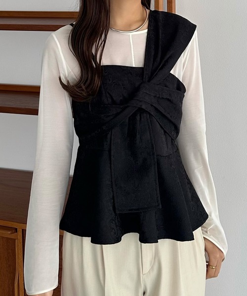 「callautia」 キャミソールブラウス X-LARGE ブラック レディース callautia 「callautia」 キャミソールブラウス X-LARGE
