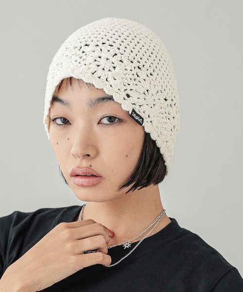 X-girl（エックスガール） ニット帽 ニットキャップ CROCHET BEANIE