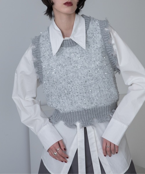ベスト ジレ ラメニット ベスト レディース ベスト ジレ ラメニットベスト レディース : ZOZOTOWN Yahoo!店