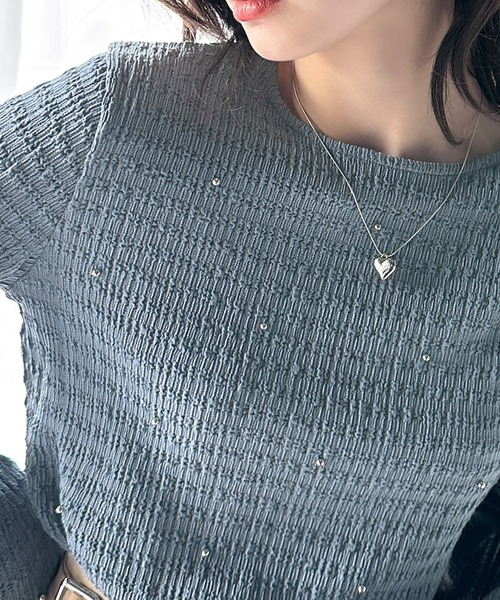 classicalelf tシャツ 程よい甘さが可愛い。ビジュードットが煌めく 