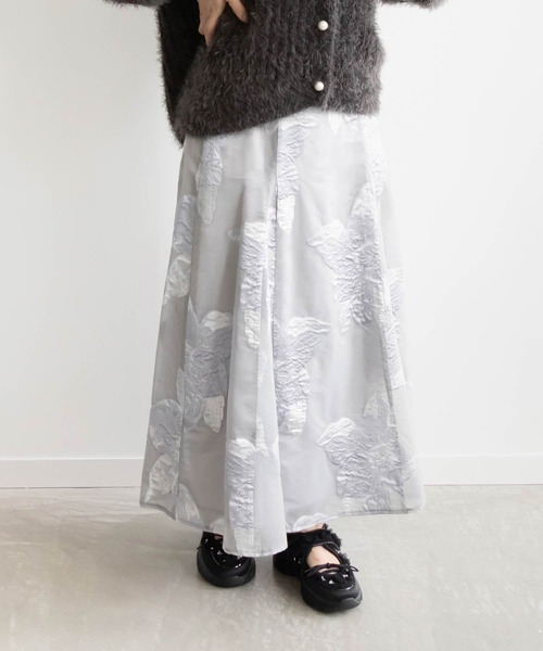 RANDA スカート フラワージャガードフレアスカート : ZOZOTOWN