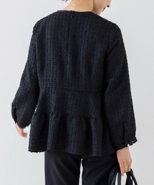 ブラウス シャツ 「SONO/ソーノ」「SONO NAVY/ソーノネイビー」エアリーツイードティアードペラムブラウス レディース Sono ブラウス シャツ 「SONO/ソーノ」「SONO NAVY/ソーノ