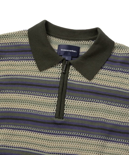 thisisneverthatポロニットセーター thisisneverthat（ディスイズネバーザット）の「Cable Knit Zip