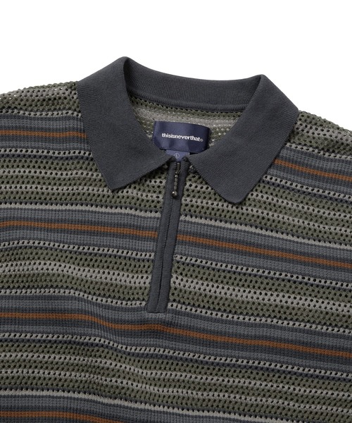 thisisneverthat セーター ニット Striped S/S Knit Polo メンズ