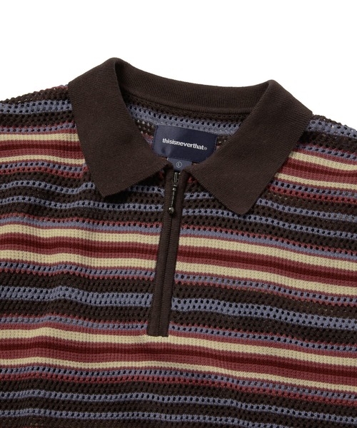 thisisneverthat セーター ニット Striped S/S Knit Polo メンズ