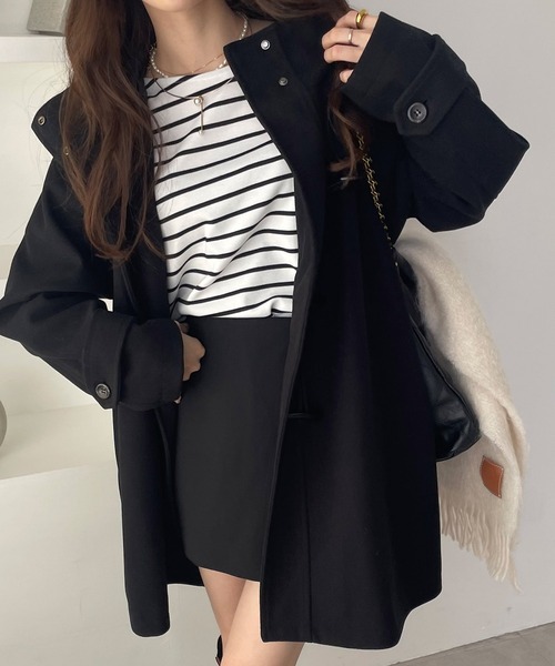 「andme」 ダッフルコート L グレイッシュベージュ レディース_画像9