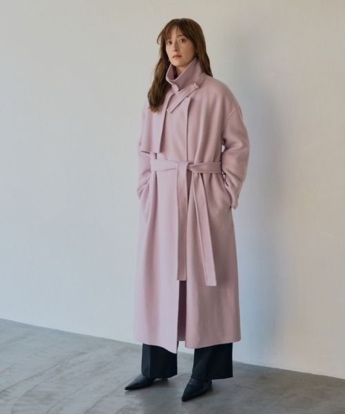 FRAY I.D フレイアイディー★ダブルフェイスリバーコート ブラウンピンク0 FRAY I.D（フレイ・アイディー） コート 0 ピンク レディース