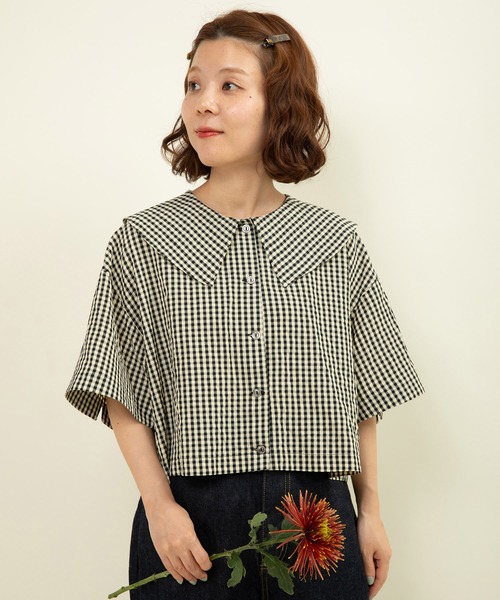 CHILD WOMAN（チャイルドウーマン） ブラウス シャツ ドビーギンガム 5