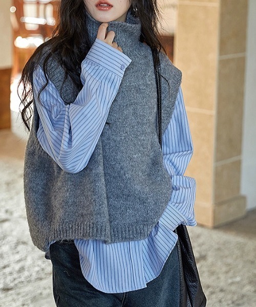 SHEENA（シーナ） タートルネックニット M グレー レディース