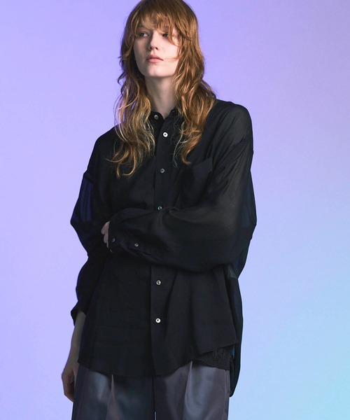 美品　MAISON SPECIAL プライムオーバーレギュラーカラーシャツ MAISON SPECIAL シャツ 「UNISEX」Prime-Over Cellrose Chiffon