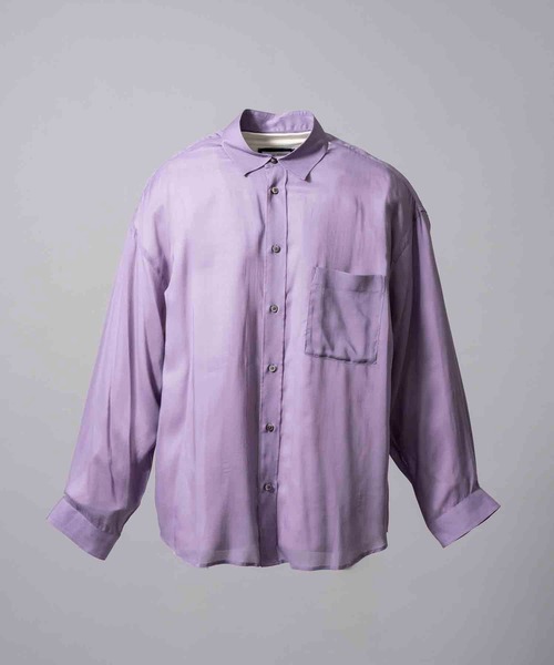 シャツ 「UNISEX」Prime-Over Cellrose Chiffon Regular Collar Shirt