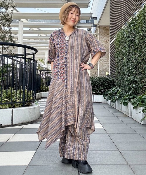 Amina チャイハネ アルバンワンピース 新品 F グリーン （インド綿  