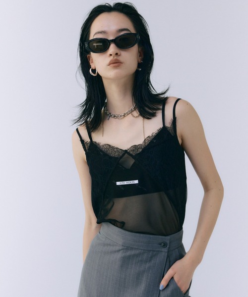 SHEER ALPAKA キャミソール JOSE MOON キャミソール LACE SHEER CAMISOLE/レースシアー