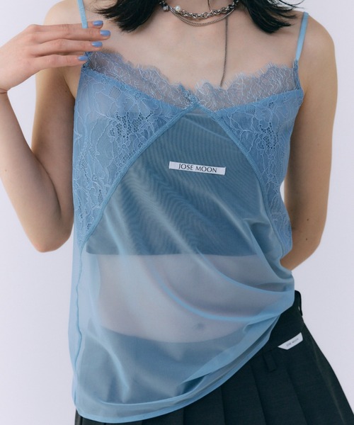 キャミソール アイレットレースシアーキャミ / Eyelet lace Sheer camisole JOSE MOON キャミソール LACE SHEER CAMISOLE/レースシアー