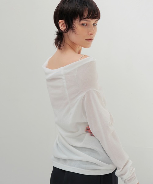tシャツ sheer urake asymmetry pullover(シアー裏毛アシンメトリープルオーバー) レディース