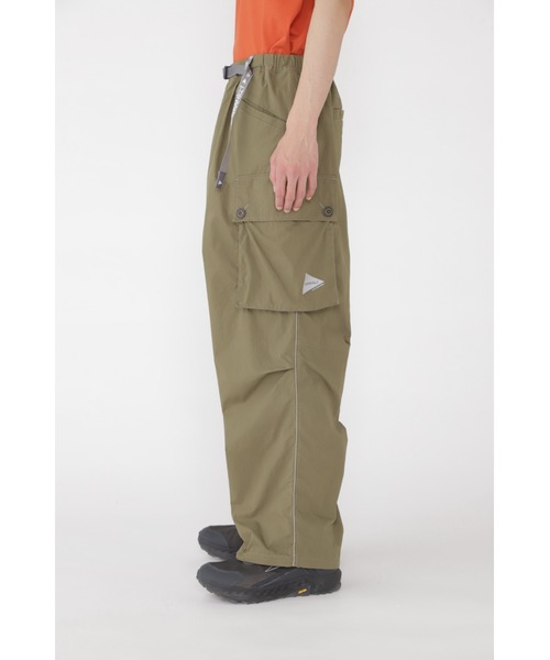 スーパーワイドミリタリーパンツSUPER WIDE MILITARY PANTS and wander パンツ MILITARY WIDE PANT｜ミリタリーワイドパンツ