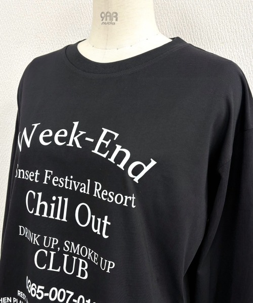 SHEENA（シーナ） tシャツ Chill OutロゴプリントオーバーサイズロンT