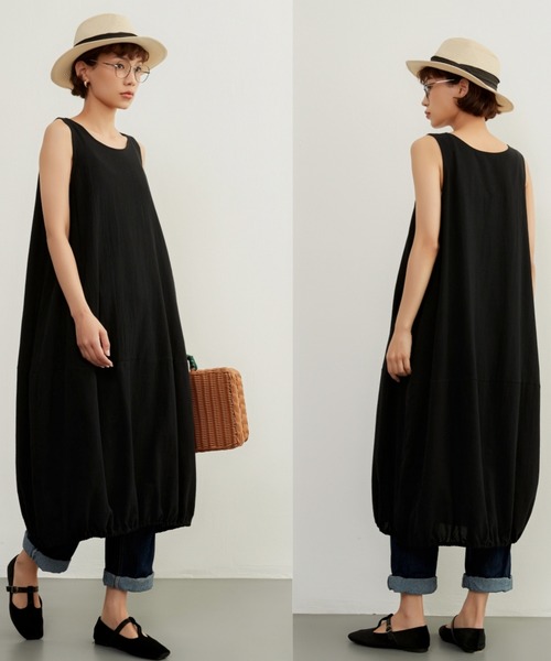 【再入荷】カジュアル ノースリーブ ワンピース バルーン UNITED ARROWS LTD. OUTLET｜バルーン ノースリーブワンピース<A