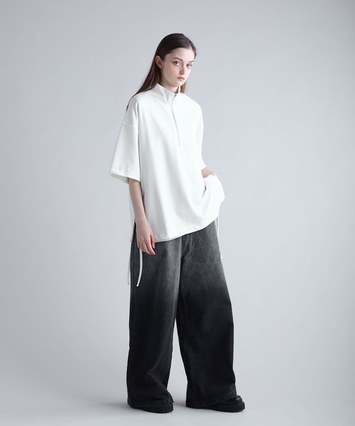 【大きいサイズあり】カットソー/サイドZIPデザイン サイドジップカットソー ロンT レディース トップス 長袖・再