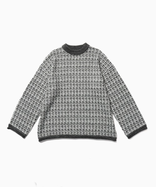 ニット セーター TWEED パターン クルーネックニット レディース