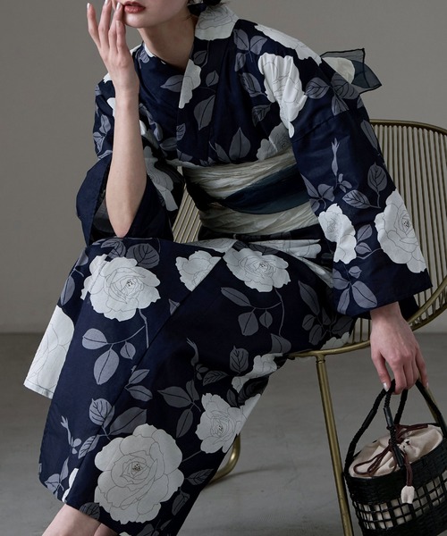 asaka 浴衣 大人浴衣ブランドasaka 着付けのいらない簡単二部式