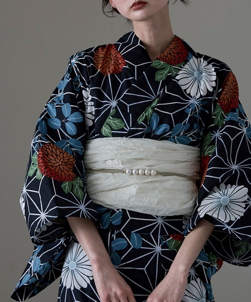 asaka 浴衣 浴衣セット レディース 着付けのいらない簡単二部式浴衣