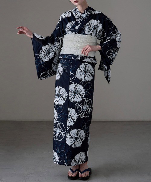 asaka 浴衣 浴衣セット レディース 着付けのいらない簡単二部式浴衣