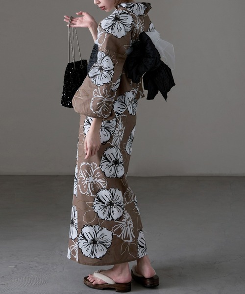 asaka 浴衣 浴衣セット レディース 着付けのいらない簡単二部式浴衣