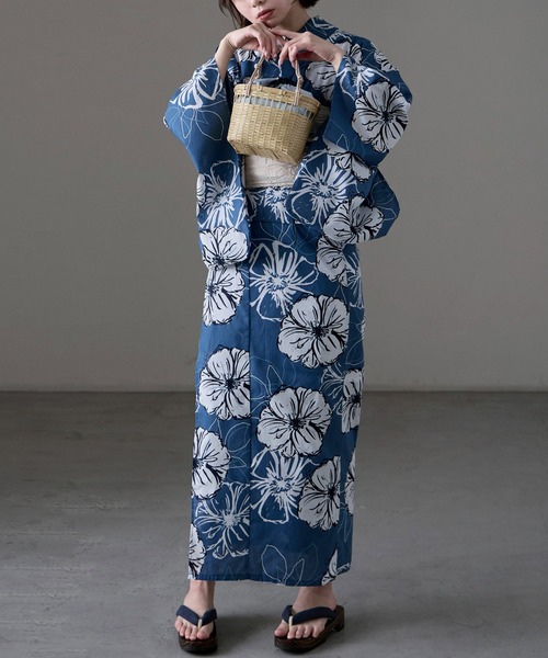 asaka 浴衣 浴衣セット レディース 着付けのいらない簡単二部式浴衣