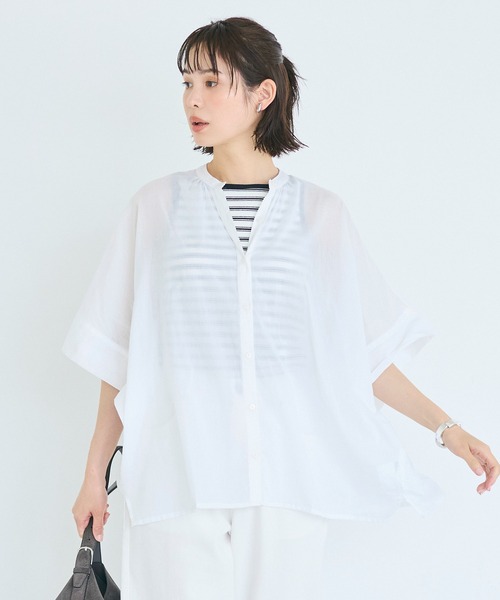 coca（コカ） ブラウス シャツ ＼再入荷／ コットンボイルポンチョ 